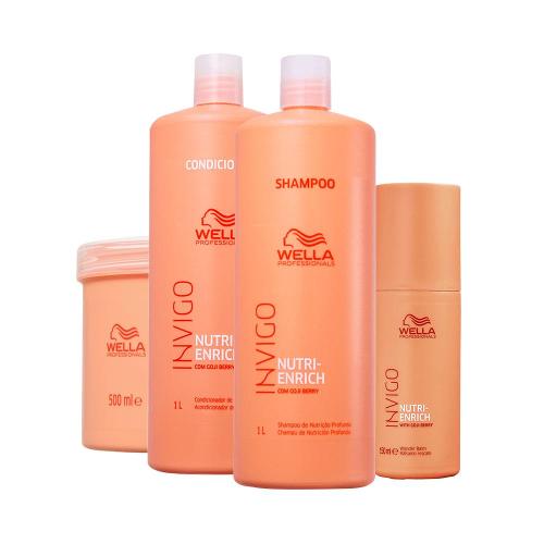 Kit Wella Professionals Invigo Enrich - Shampoo e Condicionador e Máscara e Leave-in