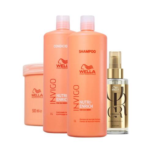 Kit Wella Professionals Invigo Enrich Profissional - Shampoo e Condicionador e Máscara e Óleo