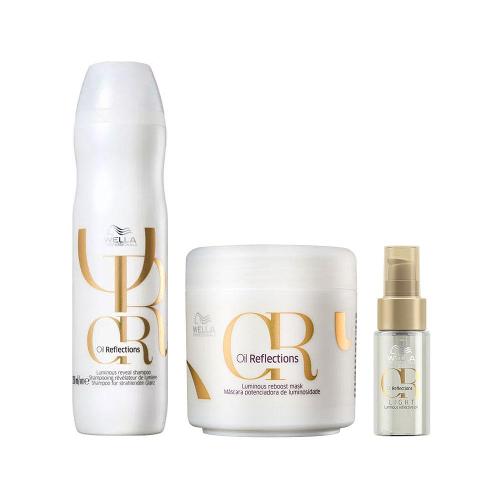 Kit Wella Oil Reflections - Shampoo e Máscara e Óleo 30ml