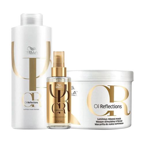 Kit Wella Oil Reflections - Shampoo e Máscara e Óleo 100ml