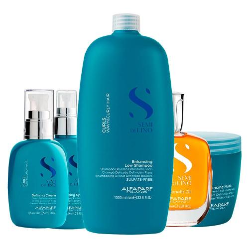 Kit Alfaparf Milano Professional Semi Di Lino Curls Profissional - 5 Produtos