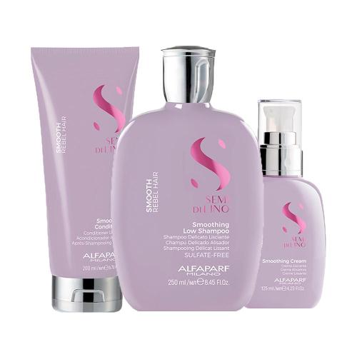 Kit Alfaparf Milano Professional Semi Di Lino Smooth - Shampoo e Condicionador e Creme