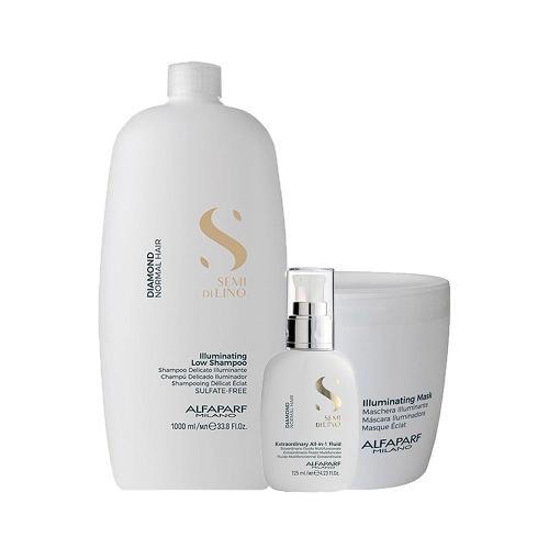 Kit Alfaparf Milano Professional Semi Di Lino Diamond Profissional - Shampoo e Máscara e Finalizador