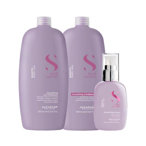 Kit Alfaparf Milano Professional Semi Di Lino Smooth Smoothing - Shampoo e Condicionador e Creme