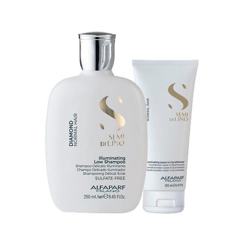 Kit Alfaparf Milano Professional Semi Di Lino Diamond - Shampoo e Condicionador Leave-in