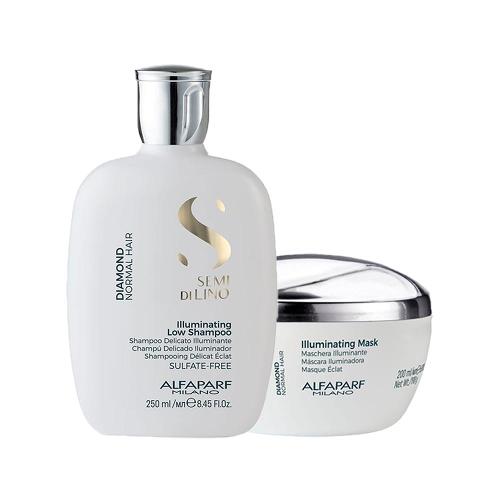 Kit Alfaparf Milano Professional Semi Di Lino Diamond - Shampoo e Máscara