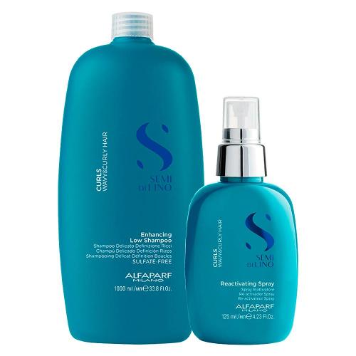 Kit Alfaparf Milano Professional Semi Di Lino Curls Profissional - Shampoo e Spray