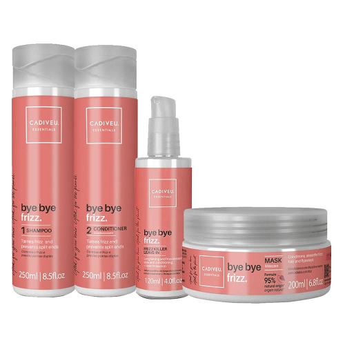 Kit Cadiveu Essentials Bye Bye Frizz - Shampoo e  Condicionador e Máscara e Leave-in