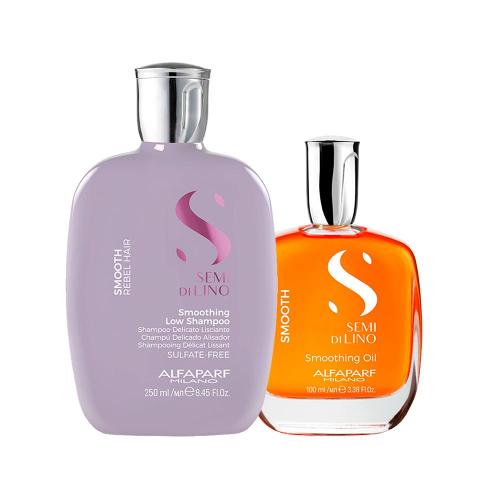 Kit Alfaparf Milano Professional Semi Di Lino Smooth Smoothing - Shampoo e Óleo