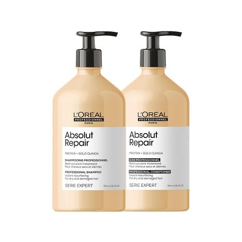 Kit L'Oréal Pro Serie Expert Absolut Repair Gold Quinoa - Shampoo e Condicionador 750ml