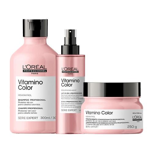 Kit L'Oréal Professionnel Serie Expert Vitamino Color S- Shampoo e Máscara e Leave-in