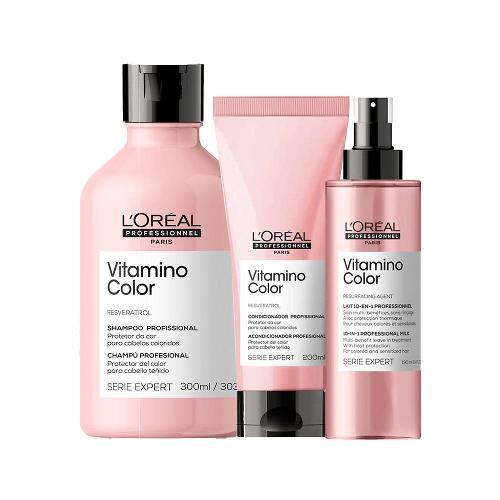 Kit L'Oréal Professionnel Serie Expert Vitamino Color - Shampoo e Condicionador e Leave-in