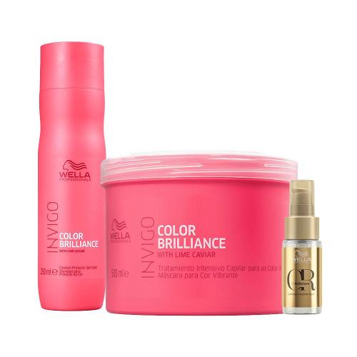 Kit Wella Professionals Invigo Color Brilliance - Shampoo e Máscara e Óleo Capilar