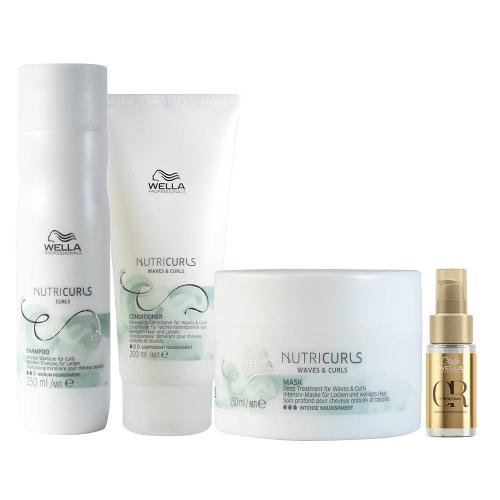 Kit Wella Professionals Nutricurls - Shampoo e Condicionador e Máscara e Óleo