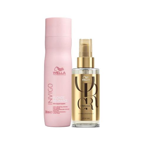 Kit Wella Invigo Blonde Recharge - Shampoo e Óleo