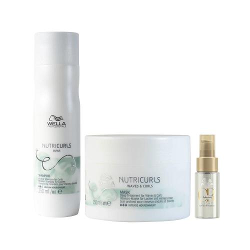 Kit Wella Professionals Nutricurls - Shampoo e Máscara e Óleo Light 30 ml