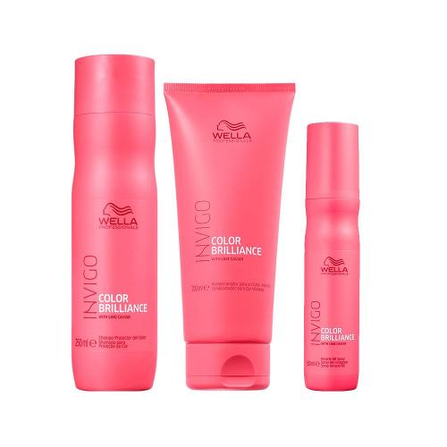 Kit Wella Professionals Invigo Color Brilliance - Shampoo e Condicionador e Leave-in