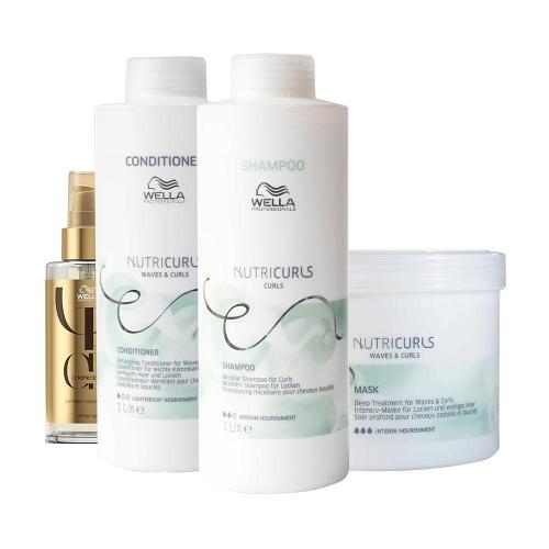 Kit Wella Professionals Nutricurls Profissional - Shampoo e Condicionador e Máscara e Óleo