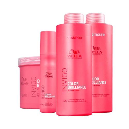 Kit Wella Professionals Invigo Color Brilliance - Shampoo e Condicionador e Máscara e Leave-in