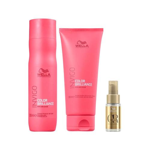 Kit Wella Professionals Invigo Color Brilliance - Shampoo e Condicionador  e Óleo Capilar