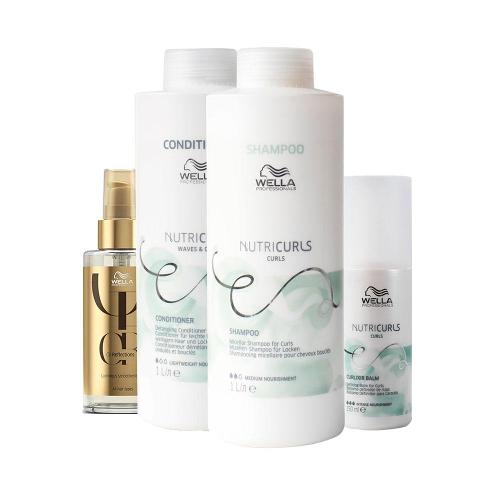 Kit Wella Professionals Nutricurls Profissional - Shampoo e Condicionador e Leave-in e Óleo