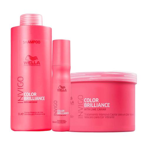 Kit Wella Professionals Invigo Color Brilliance - Shampoo e Máscara e Leave-in