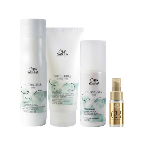 Kit Wella Professionals Nutricurls - Shampoo e Condicionador e Leave-in e Óleo