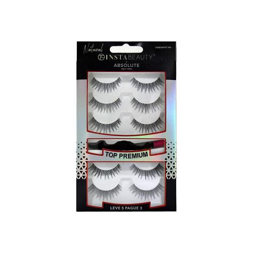 Absolute New York Pack Tanjanite 504 Cílios Postiços Longo Natural Preto 5 Pares