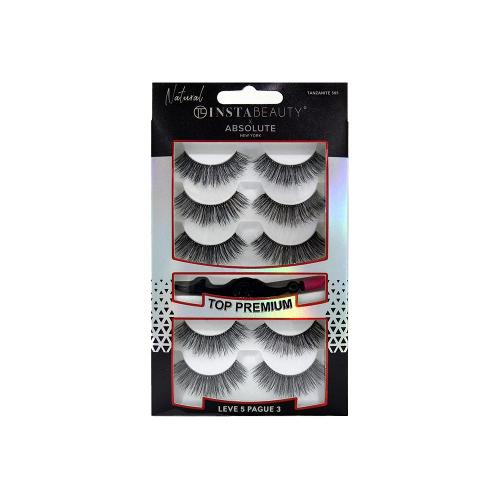 Absolute New York Pack Tanjanite 505 Cílios Postiços Longo Natural Preto 5 Pares