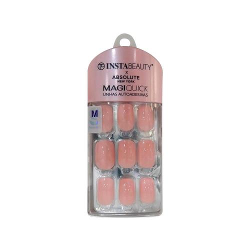 Absolute New York Magiquick Unhas Postiças Média Autocolante Quadrada Mocha Brown 24 Unidades
