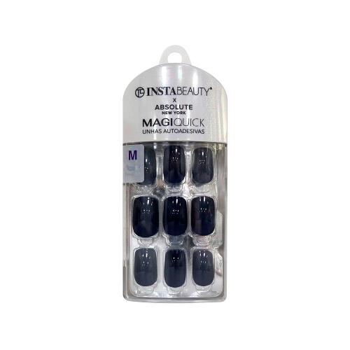 Absolute New York Magiquick Unhas Postiças Média Autocolante Quadrada Cobalt Blue 24 Unidades