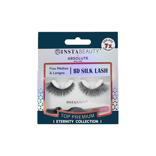 Absolute New York Eternity 5D Silk Lash Sapphire 203Cílios Postiços Sintético Volumoso Preto 1 Par
