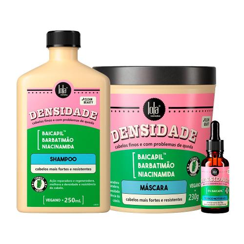 Kit Lola Cosmetics Reparação Densidade - Shampoo e Máscara de Reconstrução e Tônico Capilar