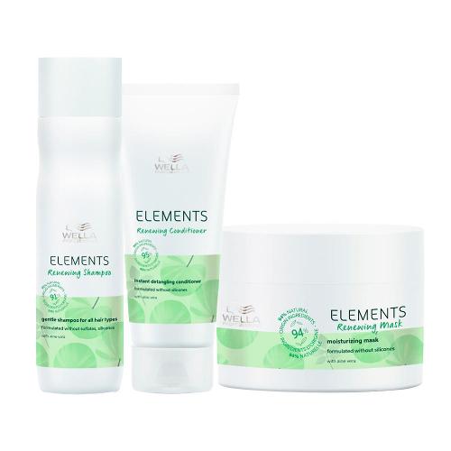 Kit Capilar Hidratação Wella Pro Elements Renewing - Shampoo e Condicionador e Máscara 150 ml