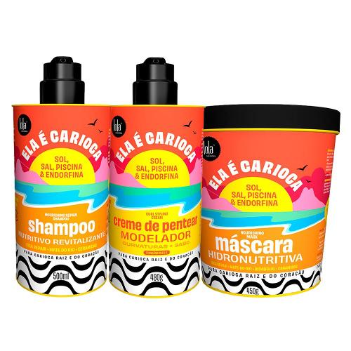 Kit Lola Ela é Carioca - Shampoo e Máscara e Creme 3abc