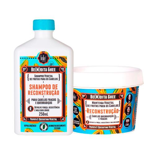 Kit Lola Cosmetics Reconstrução Be(m)dita Ghee - Shampoo e Máscara de Reconstrução 100 g