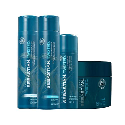 Kit Sebastian Professional Twisted - Shampoo e Condicionador e Máscara e Creme de Pentear