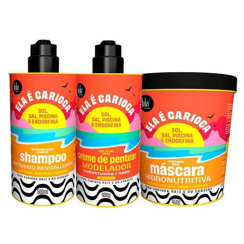 Kit Lola Ela é Carioca - Sh 500 ml  e Másc e Creme 4abc