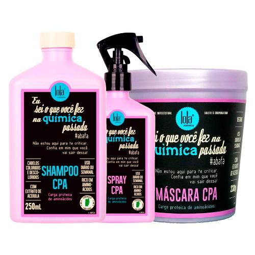 Kit Lola Cosmetics Hidratação Eu Sei o Que Você Fez na Química Passada-Shampoo 250 ml e Máscara e Tratamento em Spray 250 ml