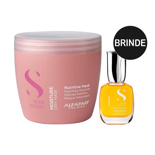 Alfaparf Milano Professional Semi Di Lino Moisture Nutritive Máscara 500ml e Ganhe Óleo Capilar 15ml