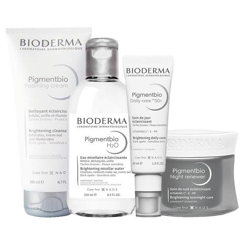 Kit Bioderma Pigmentbio - Sabonete Esfoliante e Água Micelar e Gel Creme Daily Care FPS 50+ e Creme