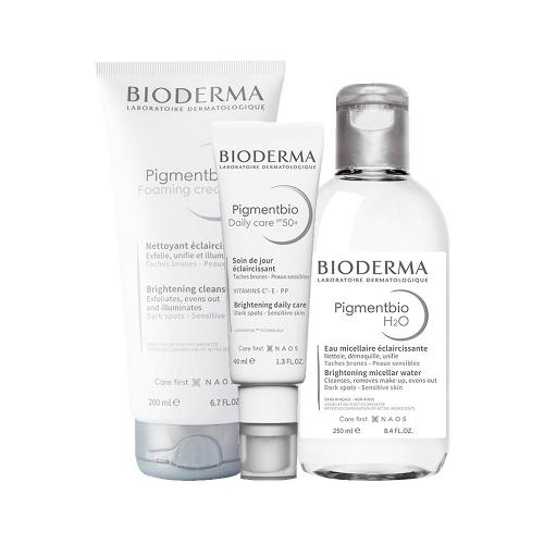 Kit Bioderma Pigmentbio - Sabonete Líquido e Água Micelar Facial Clareadora de Manchas H2O e Gel