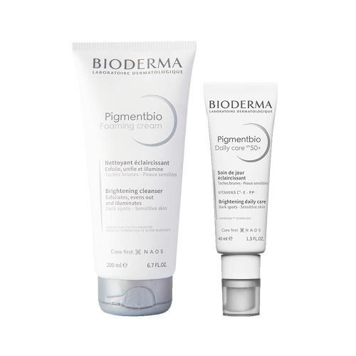Kit Bioderma Pigmentbio - Sabonete Esfoliante e Gel Creme Clareador Facial Daily Care
