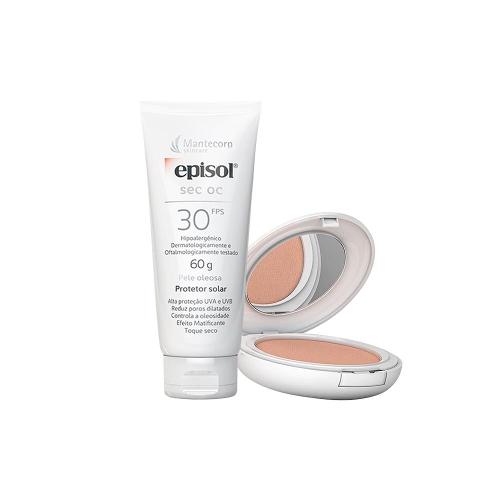 Kit Mantecorp Cuidado da Pele Facial - Protetor Solar FPS30 e Protetor Solar em Pó FPS50 Clara