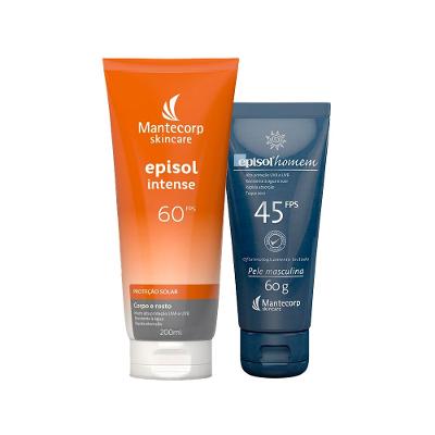 Kit Mantecorp Cuidado da Pele - Protetor Solar Corporal FPS60 e Protetor Solar Facial FPS45