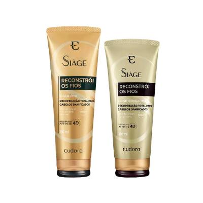 Kit Eudora Siáge Reconstrói os Fios 4D - Shampoo e Condicionador