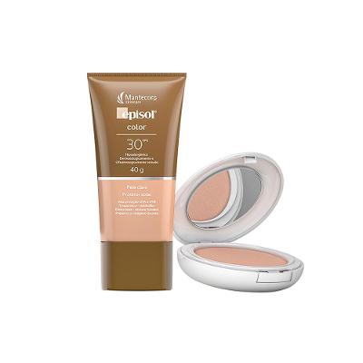 Kit Mantecorp Color Facial - Prot Solar FPS30 Clara 40g e Prot Solar em Pó FPS50 Extra Clara 10g