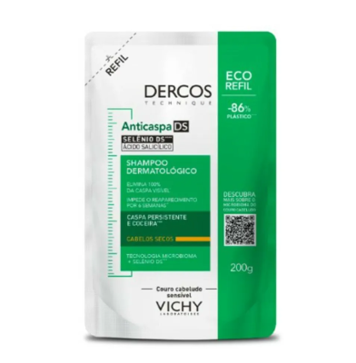Shampoo Vichy Dercos Anticaspa DS Intensivo Cabelos Secos Refil 200g