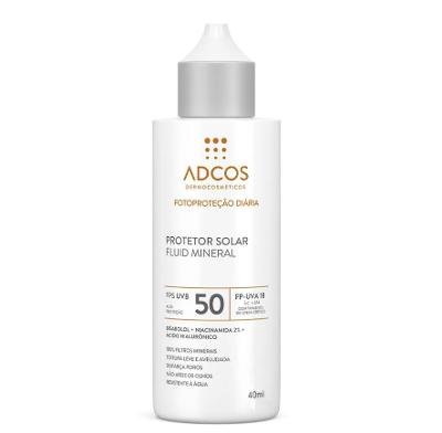 Protetor Solar Facial Adcos Fluid Mineral FPS50 Incolor 40ml