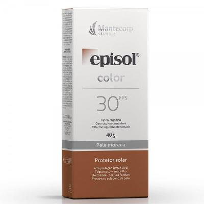 Protetor Solar Facial Episol Color Pele Morena FPS 30 - 40g